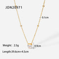 18k-gold-plated-stainless-steel-white-heart-shape-zircon-necklace - Viexta