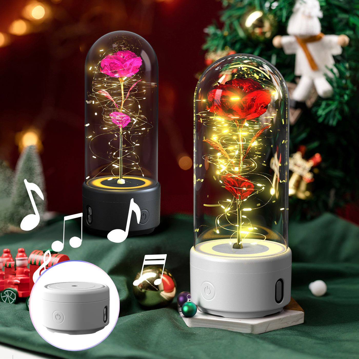 2 In 1 Rose LED Light with Bluetooth Speaker