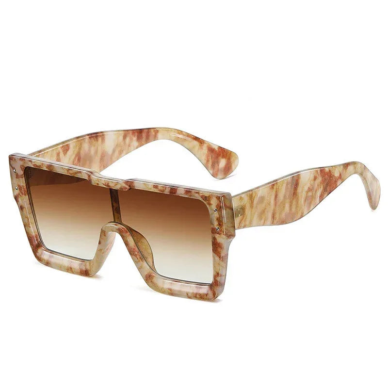 Large-frame One-piece Square-frame Sunglasses - Viexta