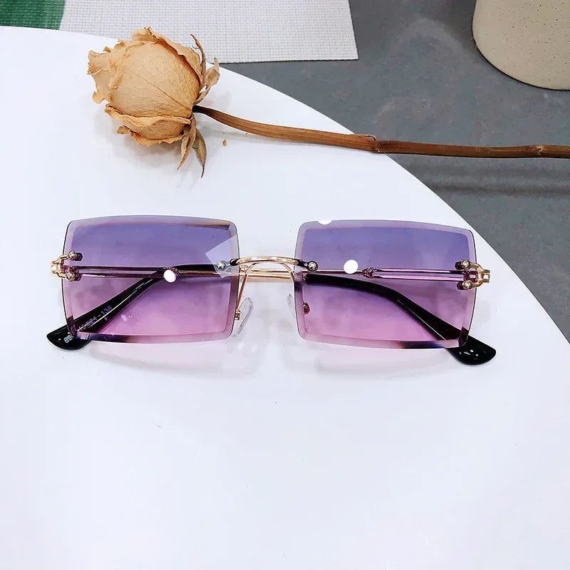 Women's rimless gradient sunglasses - Viexta