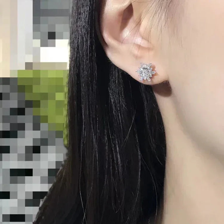 18k white gold diamond earrings - Viexta