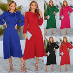 Long Sleeve Bowknot Dress - Viexta