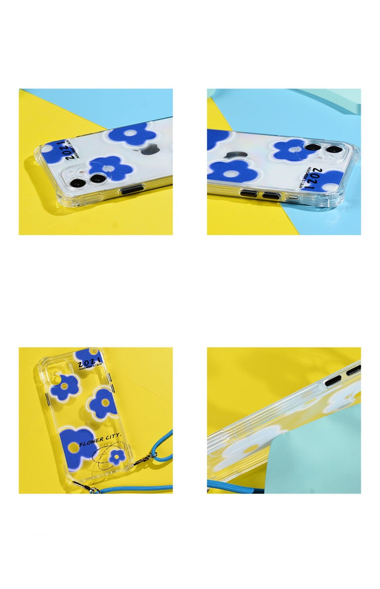 Blue Crossbody Portable Silicone iPhone Case