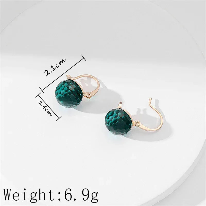 Stylish Round Crystal Ear Clips - Viexta