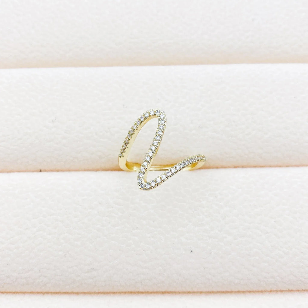 Micro Inlaid Zircon Geometric Ring - Viexta