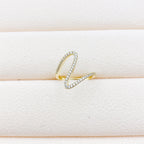 Micro Inlaid Zircon Geometric Ring