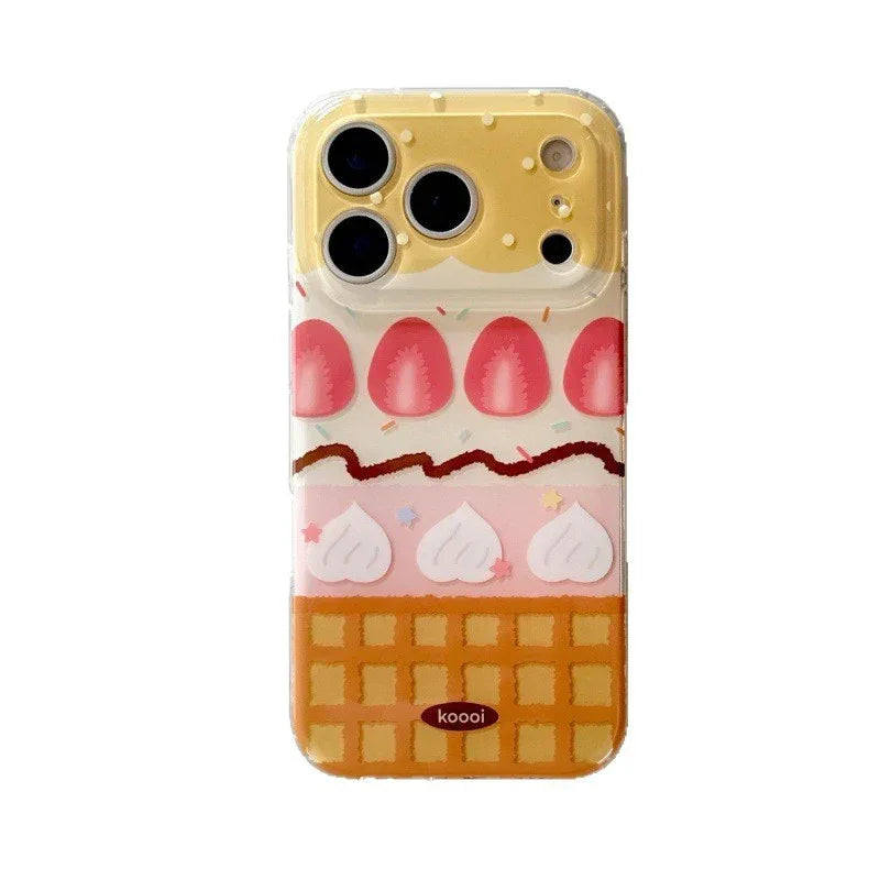 Yellow Plaid Strawberry Silicone iPhone Case - Viexta