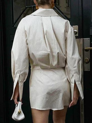 Striped Long Sleeves Shirt Dress