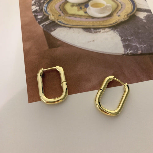 925 French Elegant Oval Hoops - Viexta