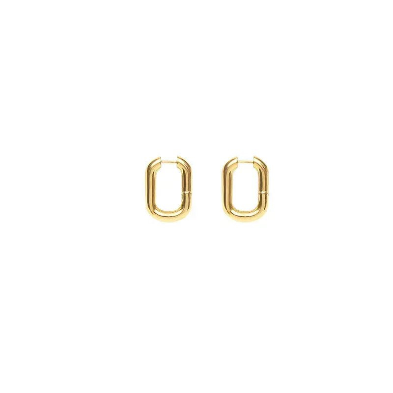 925 French Elegant Oval Hoops - Viexta