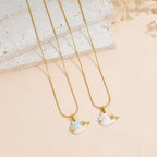 Ocean Wind Dolphin Stainless Steel Pendant Necklace