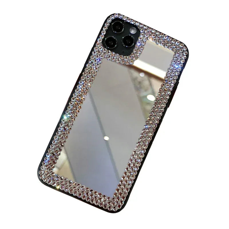 Rhinestone-encrusted Silicone Drop-resistant iPhone Case - Viexta