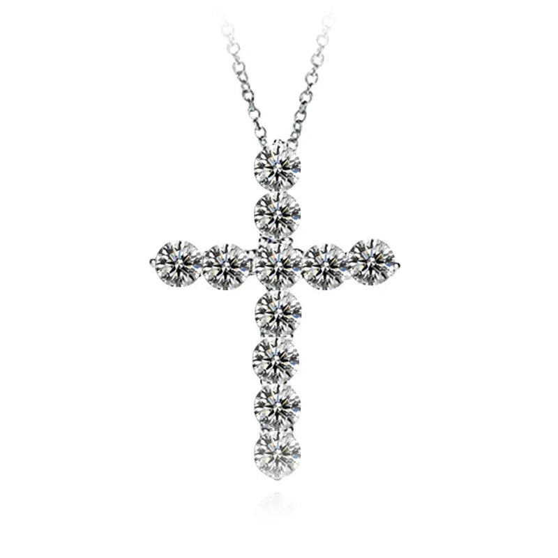 Cross Finely Inlaid Zircon Pendant - Viexta