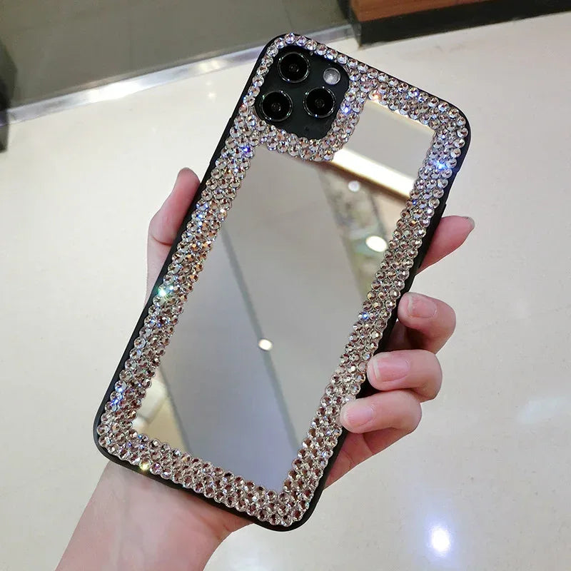 Rhinestone-encrusted Silicone Drop-resistant iPhone Case - Viexta