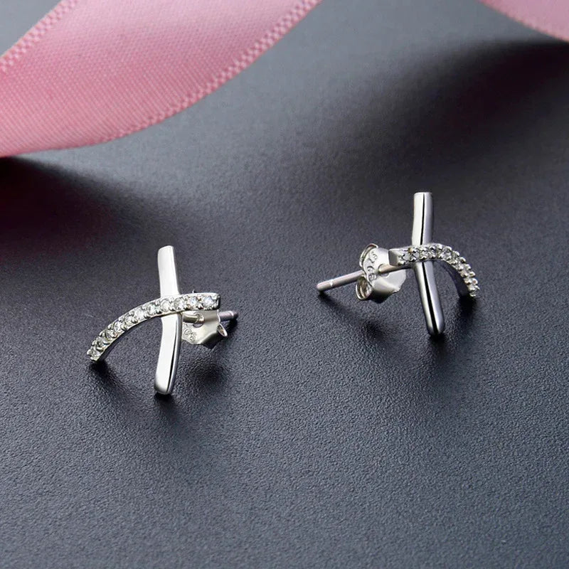 S925 Platinum zircon earring - Viexta