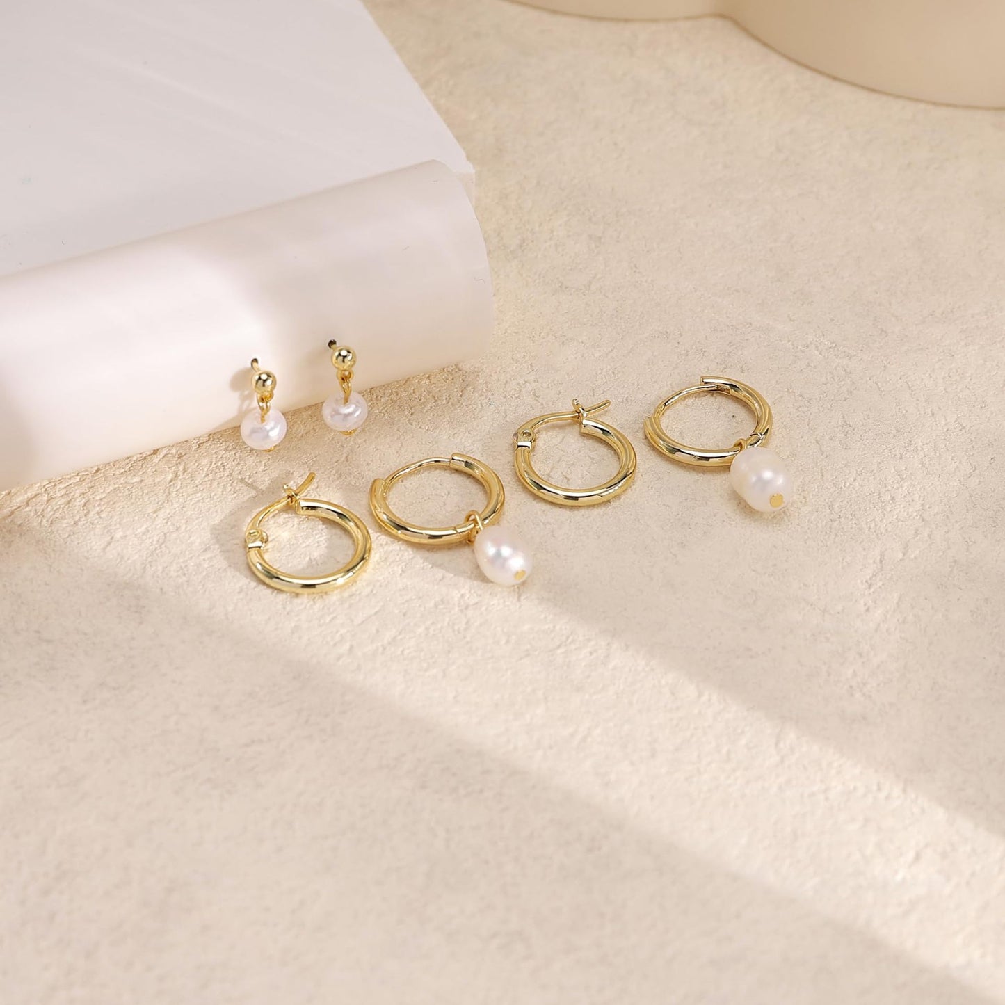 Pearl Three-piece Earcuffs