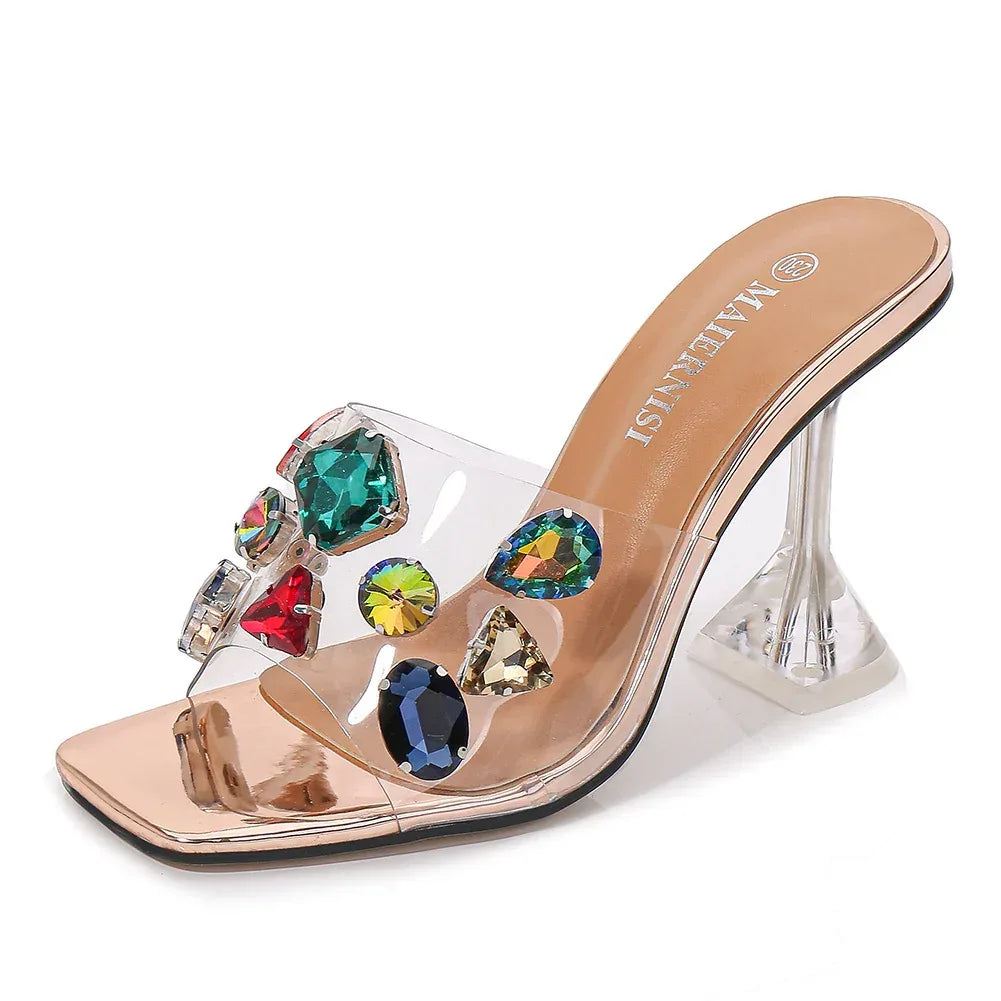 Rhinestone high heels - Viexta