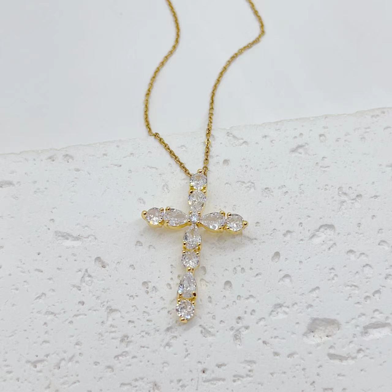 micro-inlay-colorful-zircon-water-drops-cross-necklace