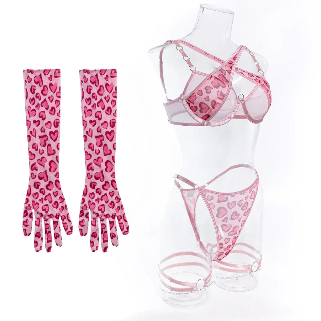 leopard-print-metal-chain-lingerie - Viexta