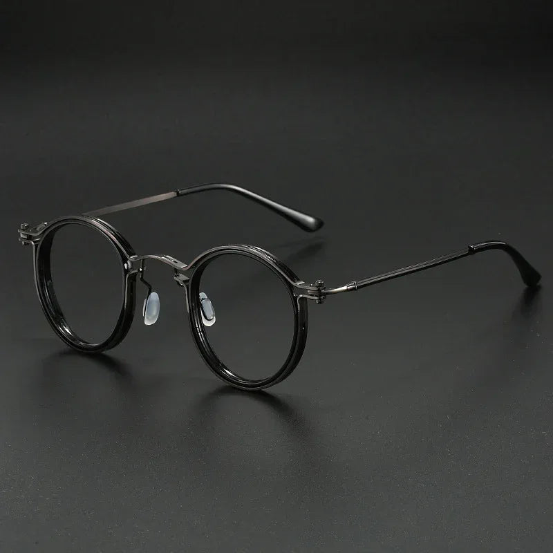 vintage-round-frame-glasses-frame-anti-blue-ray-plain-glasses - Viexta