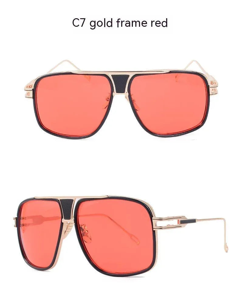 vintage-with-large-rims-metal-gradient-sunglasses - Viexta