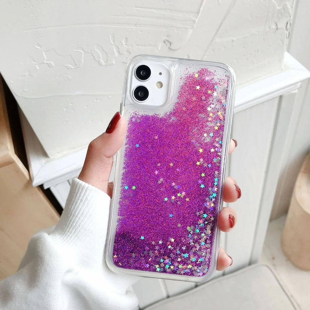 star-glitter-liquid-quicksand-iphone-case - Viexta
