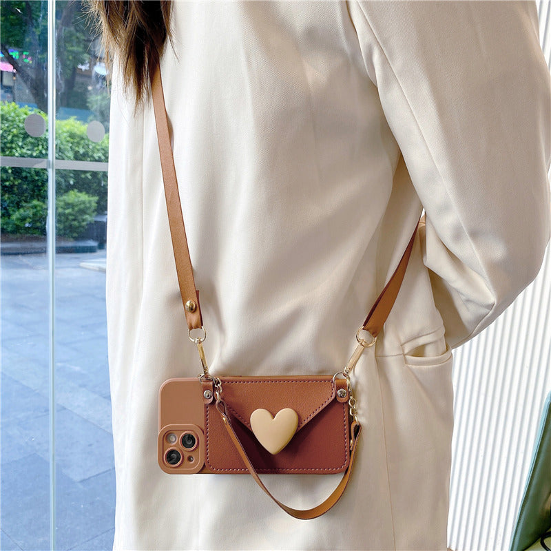 Milk Brown Love Coin Purse iPhone Case