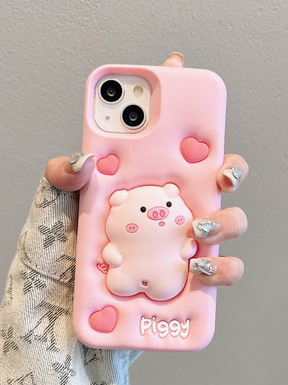 Expansion Pinch Pig Soft Silicone Cover iPhone Case