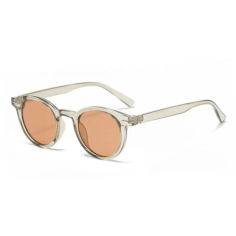 new-beige-nail-round-frame-sunglasses - Viexta