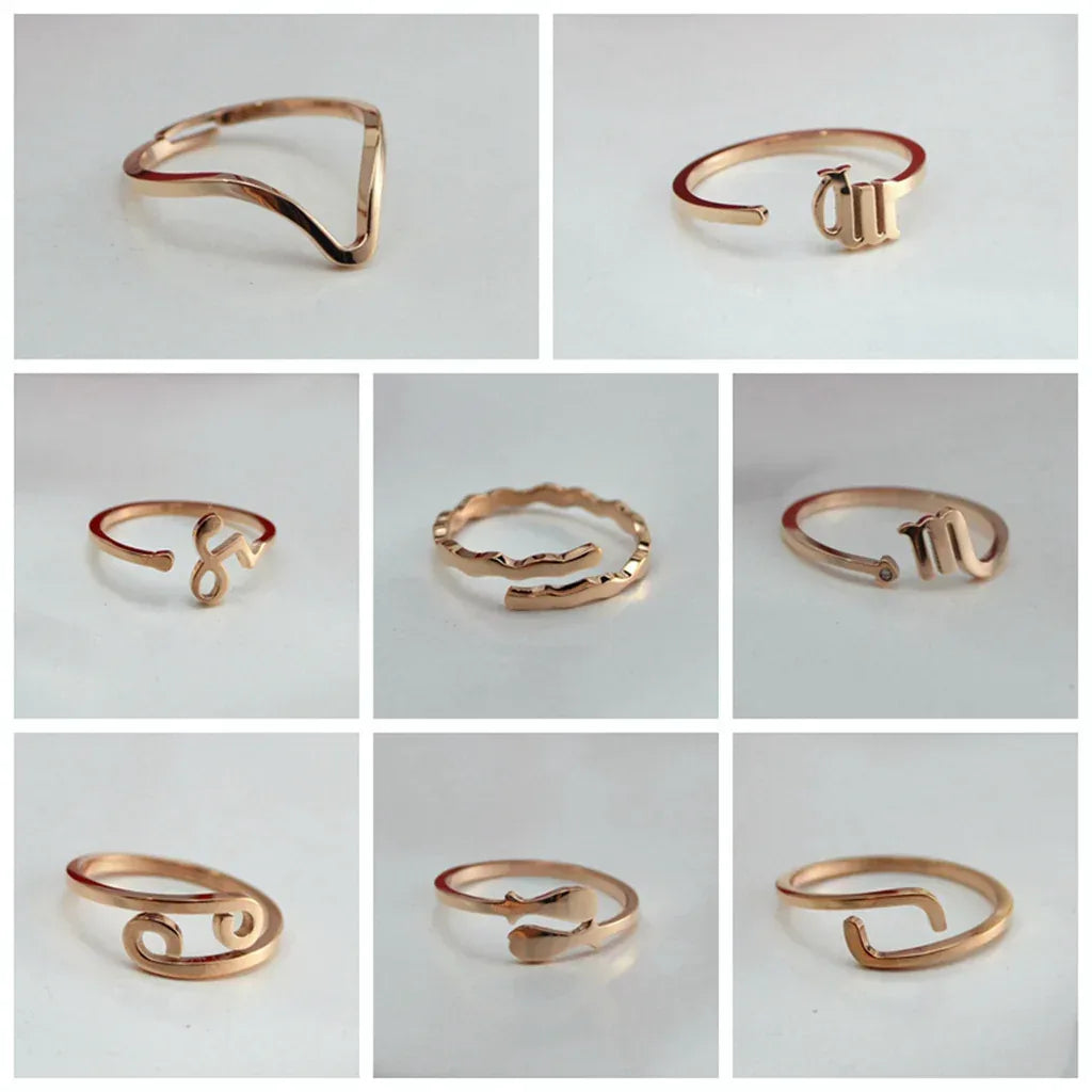 Stainless Steel 12 constellation ring - Viexta
