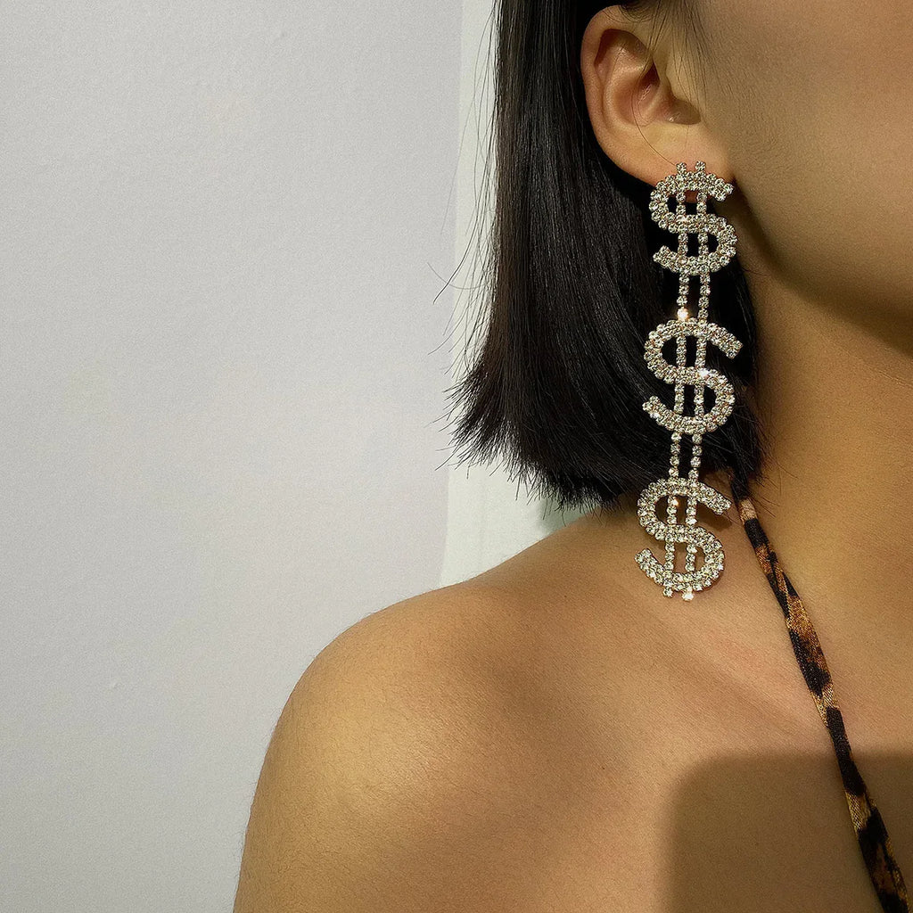 Coin symbol long earring - Viexta