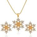 Snowflake Necklace Earring Set - Viexta