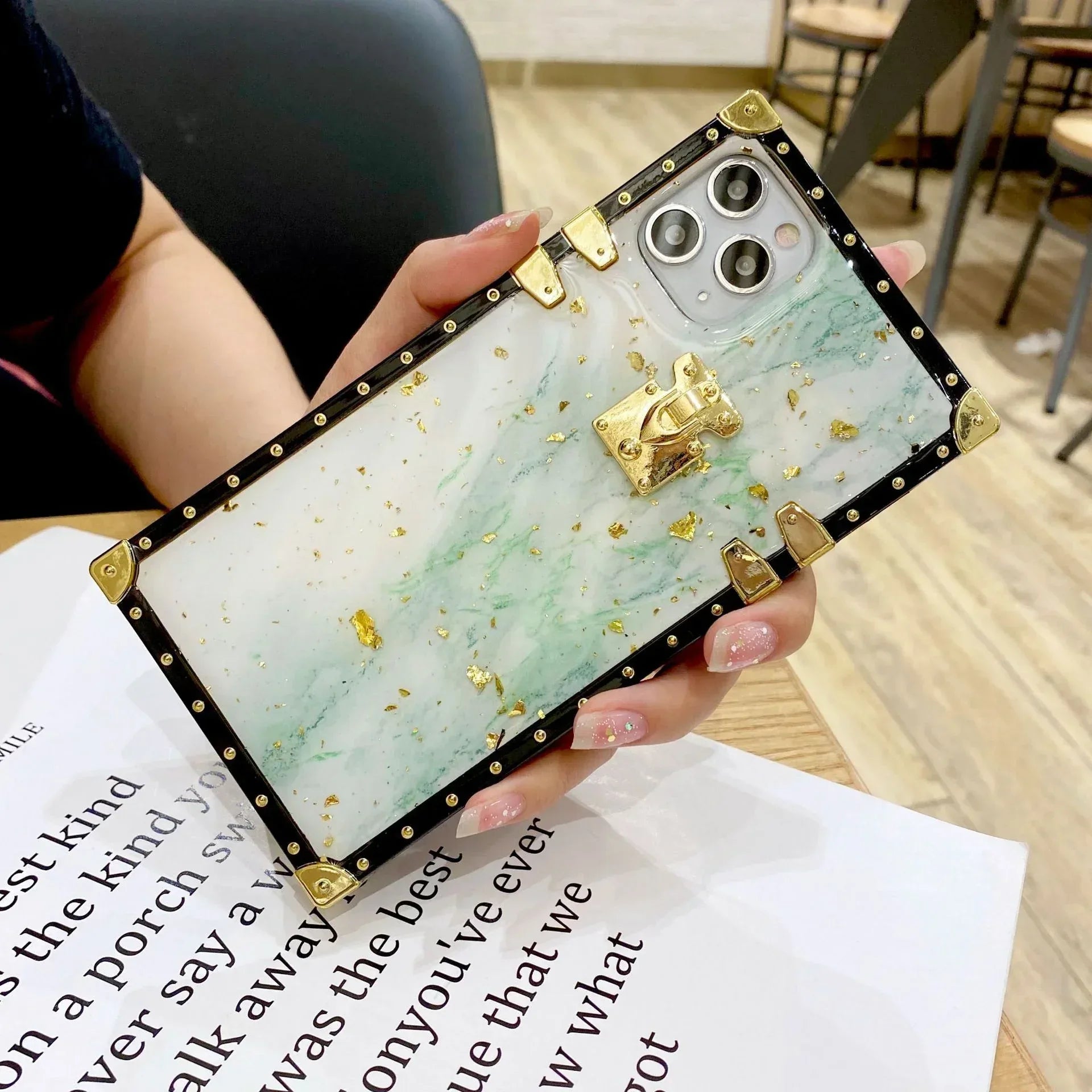 Gold foil drop gel iphone case - Viexta