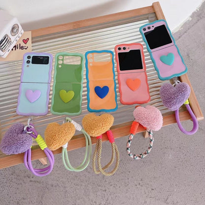 Small Heart Plush Lanyard Samsung Case