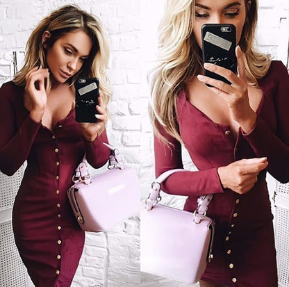 Spring Bodycon Long Sleeve Party Cocktail Dresses