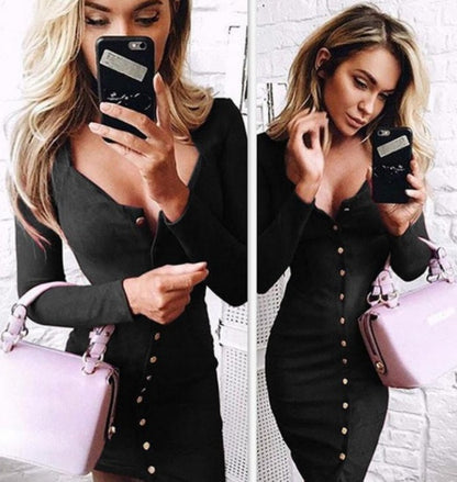 Spring Bodycon Long Sleeve Party Cocktail Dresses