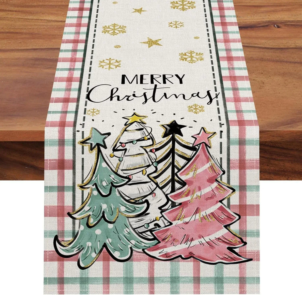 christmas-trees-merry-xmas-table-runner - Viexta