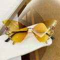 butterfly-shape-diamond-rimless-sunglasses - Viexta