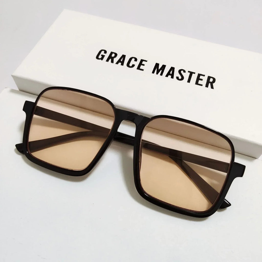 Women's Retro Square Semi-rimless Sunglasses - Viexta