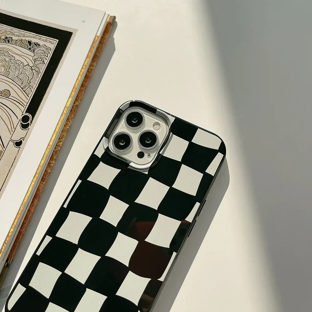 Silicone Thickened Plaid iPhone Case - Viexta