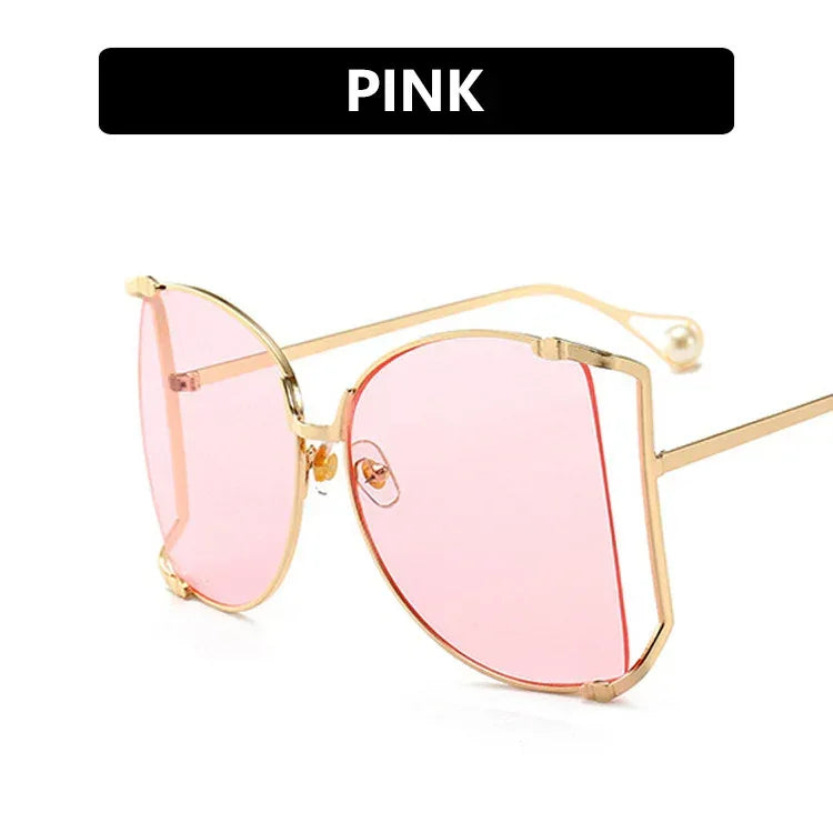 Women's metal frame cutout sunglasses - Viexta