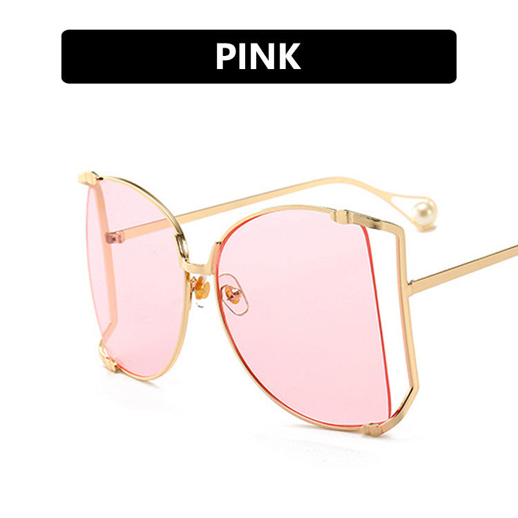 Women's metal frame cutout sunglasses