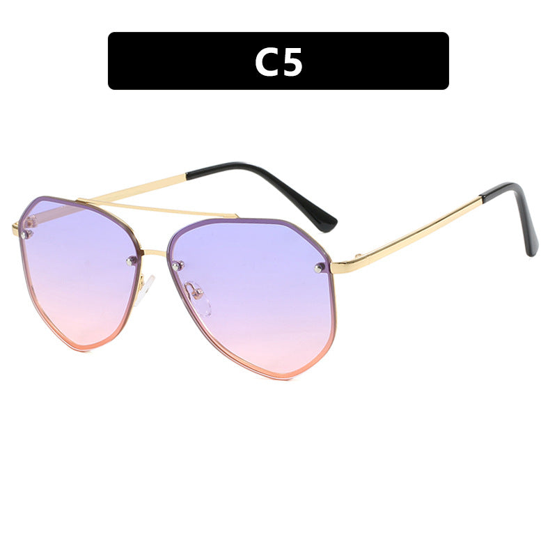 New Toad Sunglasses with Edged Sunglasses, Retro Metal Ins Trendy Sunglasses, Concave Design for Photography