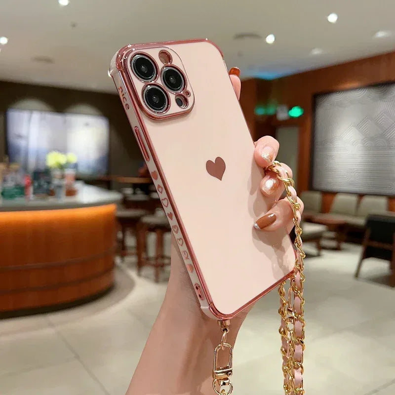 Electroplated Love Lanyard iPhone Case - Viexta