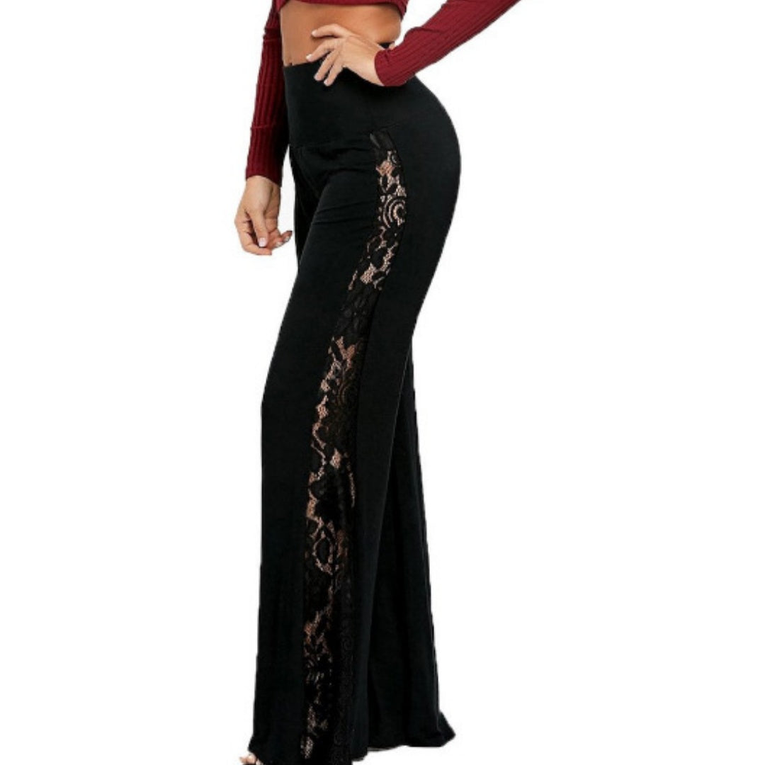 Women's Lace Stitching Wide-leg Casual Pants