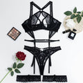 womens-lace-halter-black-cut-out-sexy-lingerie - Viexta