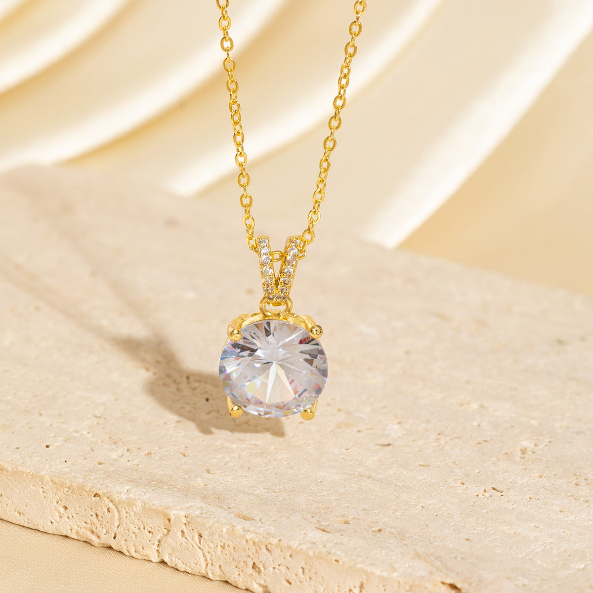 Minimalist Color-Diamond Pendant Necklace