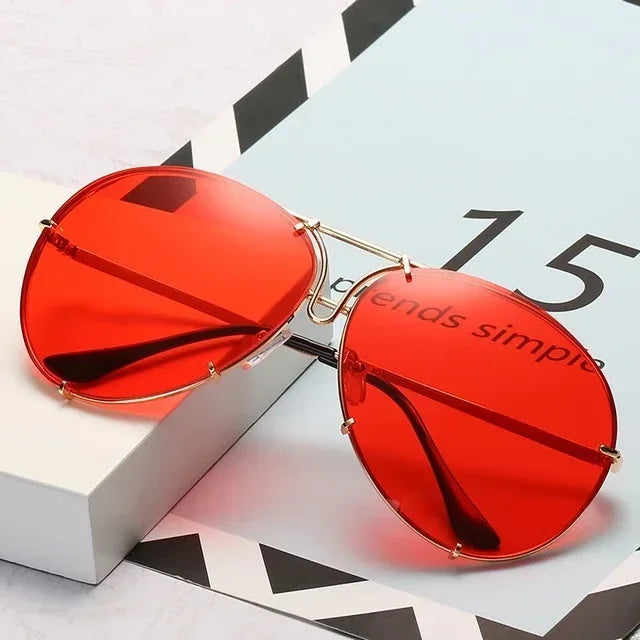 Women's Fashion Lens Sunglasses Gradient Color - Viexta
