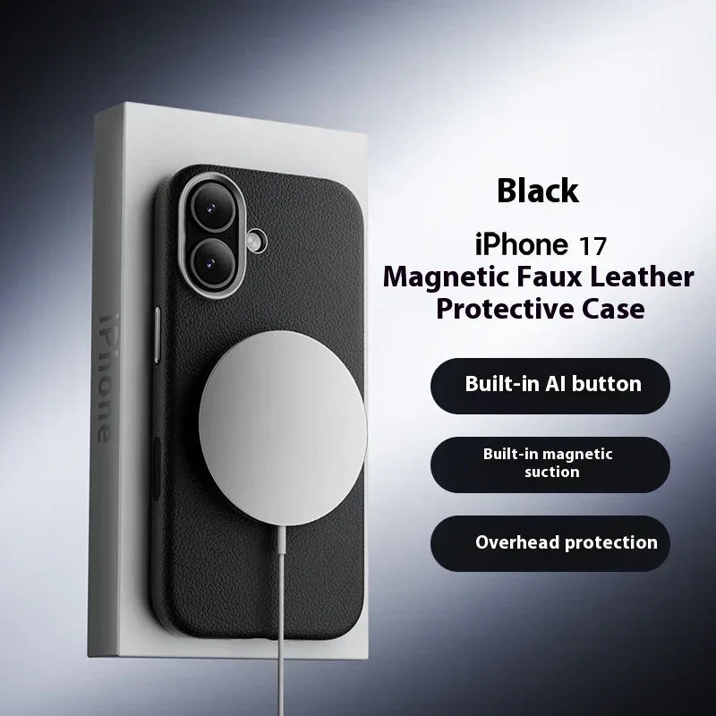 Integrated AI Plain Leather iPhone Case - Viexta