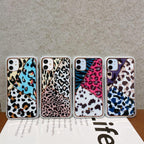 Electroplating love leopard print protective phone case - Viexta